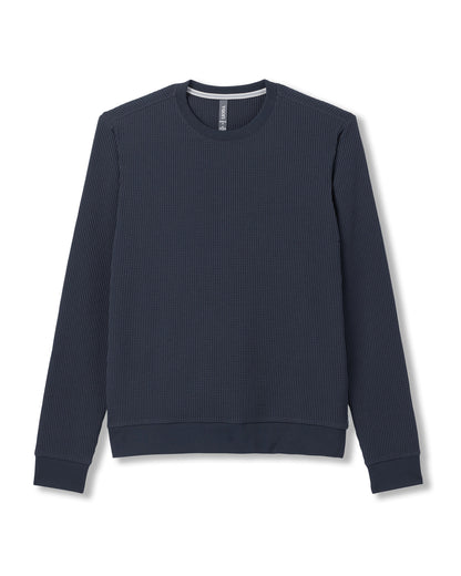Jamestown Crew Men's Navy Waffle Crewneck | Vuori discount - US 9187