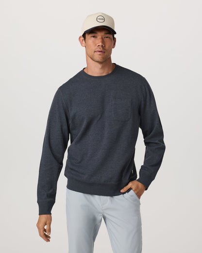 Jeffreys Crew 2.0 Men's Navy Heather Pullover Crewneck | Vuori sale - US 3691