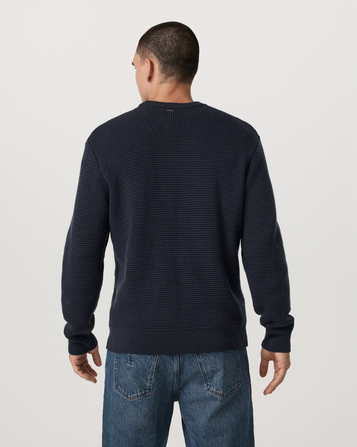 Denver Waffle Crew Sweater Men's Navy Wool Sweater | Vuori for sale - US 7162