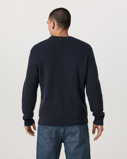 Denver Waffle Crew Sweater Men's Navy Wool Sweater | Vuori for sale - US 7162