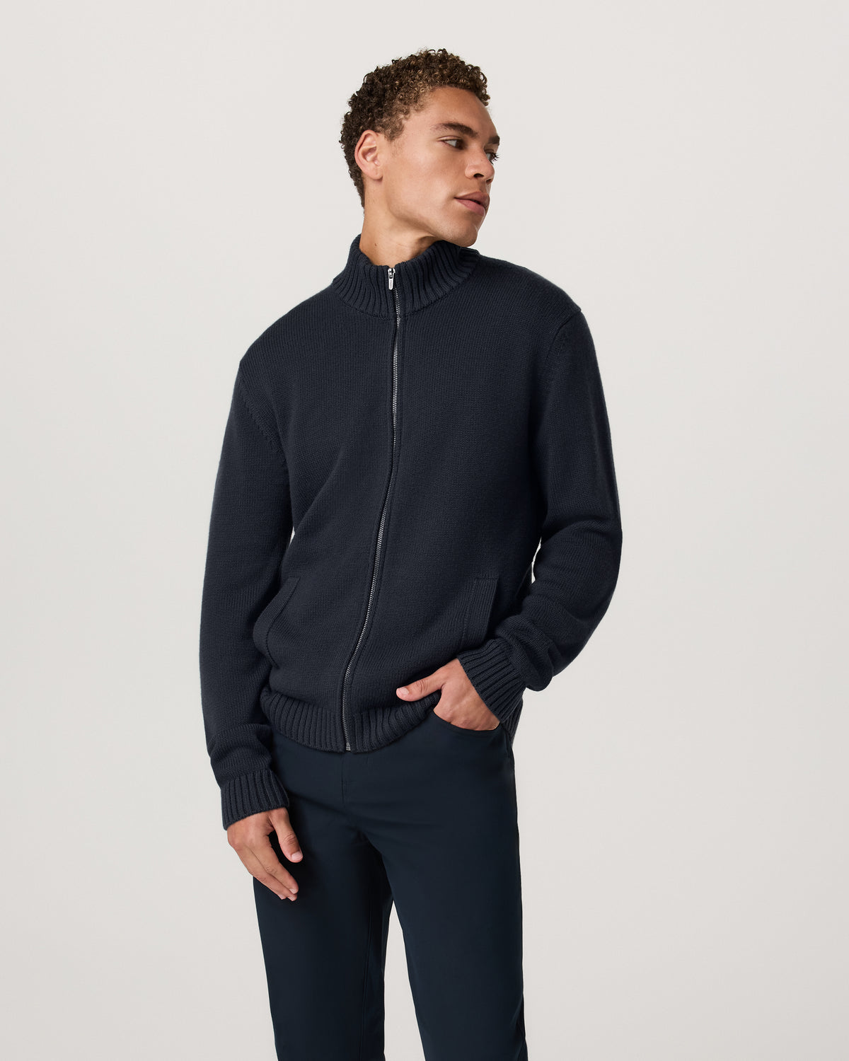 Denver Full Zip Sweater Men's Navy Zip Sweater | Vuori online - US 9944