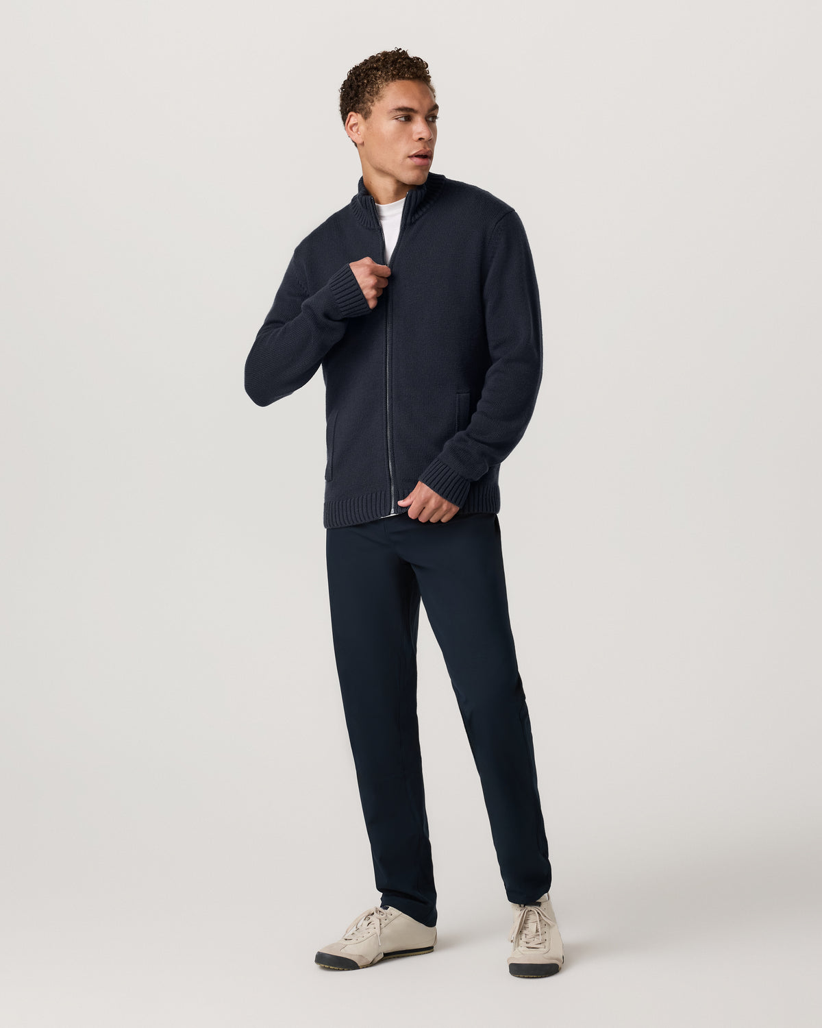 Denver Full Zip Sweater Men's Navy Zip Sweater | Vuori online - US 9944