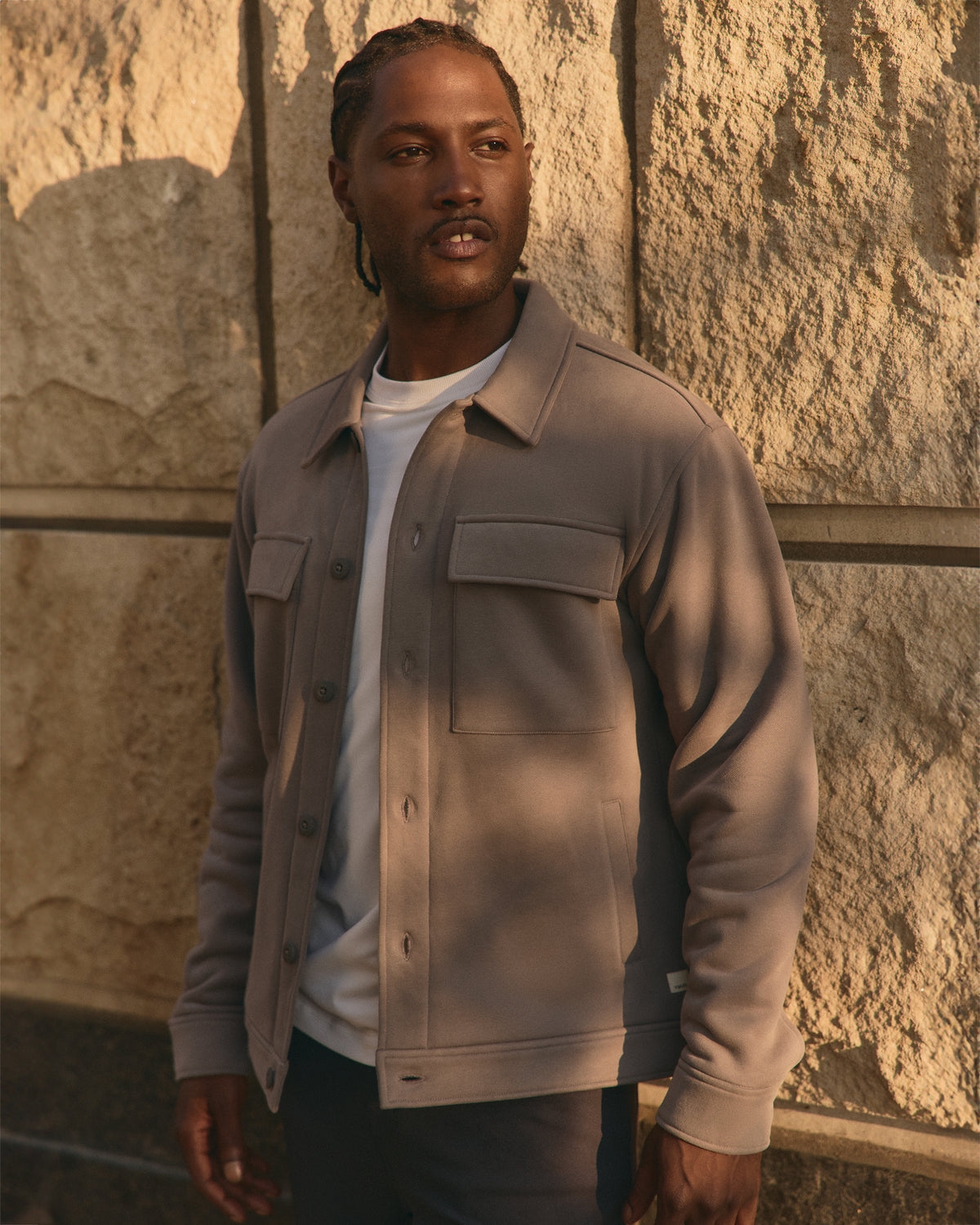 Seaside Shirt Jacket Men's Cavern Grey Lifestyle Jacket | Vuori discount - US 9779