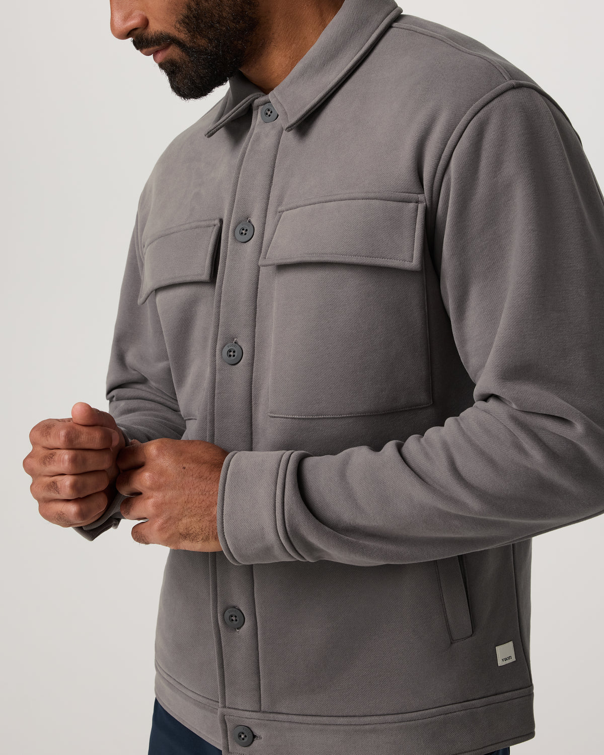 Seaside Shirt Jacket Men's Cavern Grey Lifestyle Jacket | Vuori discount - US 9779
