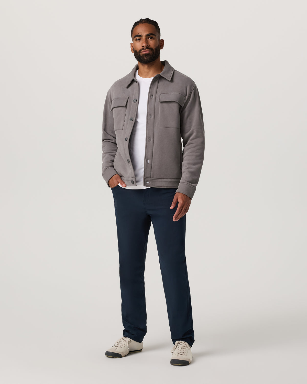 Seaside Shirt Jacket Men's Cavern Grey Lifestyle Jacket | Vuori discount - US 9779