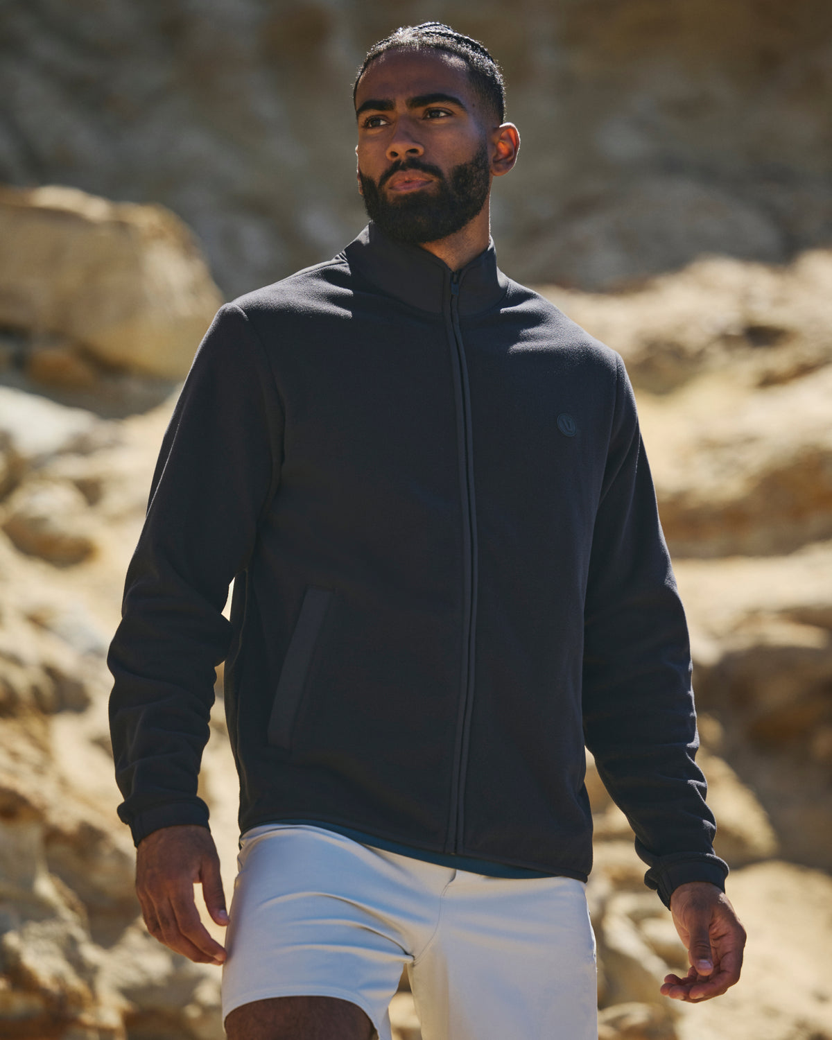 Aspen Full Zip Jacket Black Fleece Jacket | Vuori outlet - US 7578