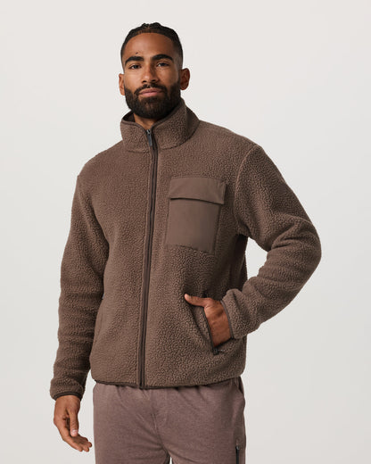 Alpine Fleece Full Zip Men's Elm Mock Neck Jacket | Vuori online - US 6313