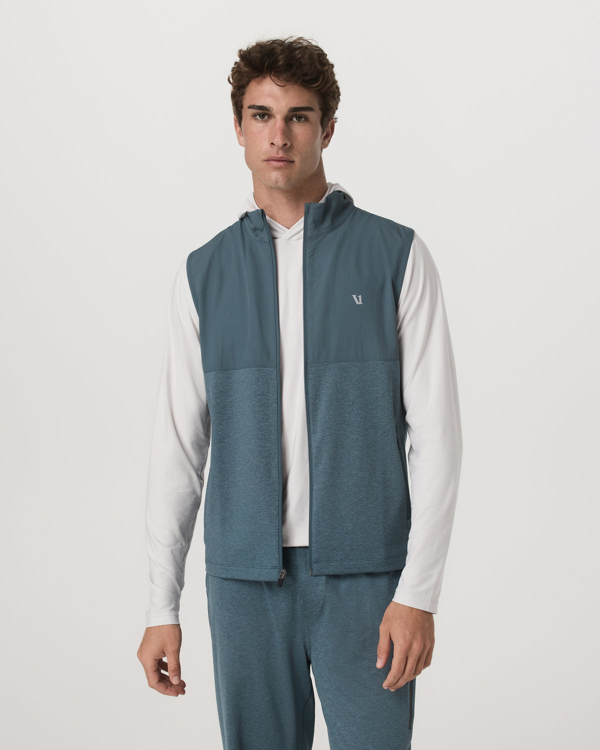 Sunday Element Vest Blue Sea Heather Full-Zip Vest | Vuori onsale - US 8353