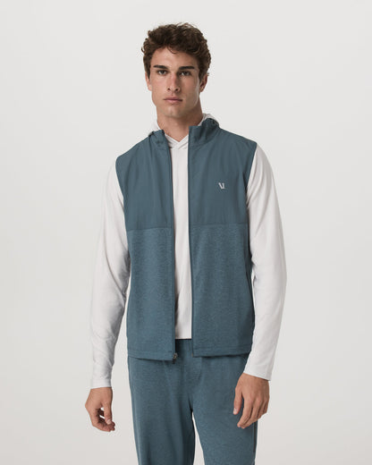 Sunday Element Vest Blue Sea Heather Full-Zip Vest | Vuori onsale - US 8353