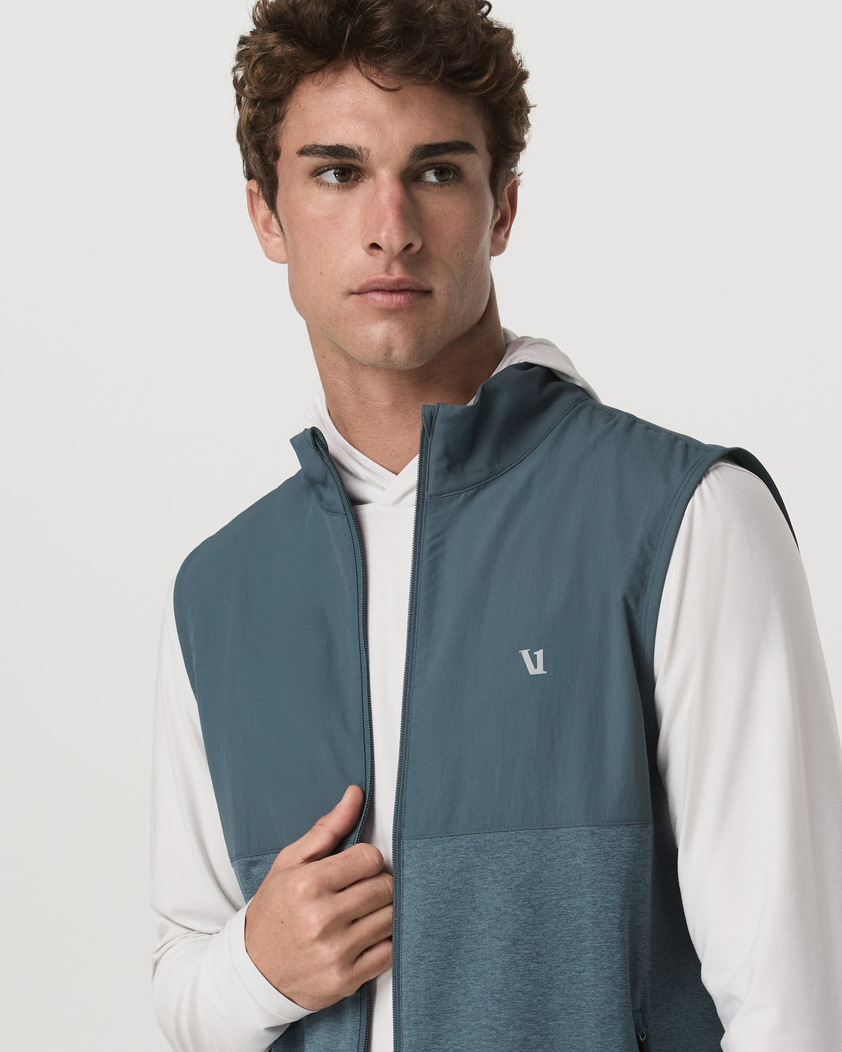 Sunday Element Vest Blue Sea Heather Full-Zip Vest | Vuori onsale - US 8353