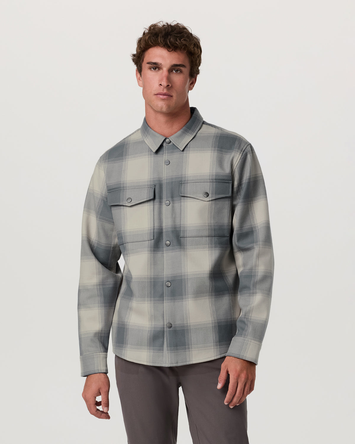 Range Shirt Jacket 2.0 Men's Mushroom Plaid Jacket | Vuori onsale - US 7762