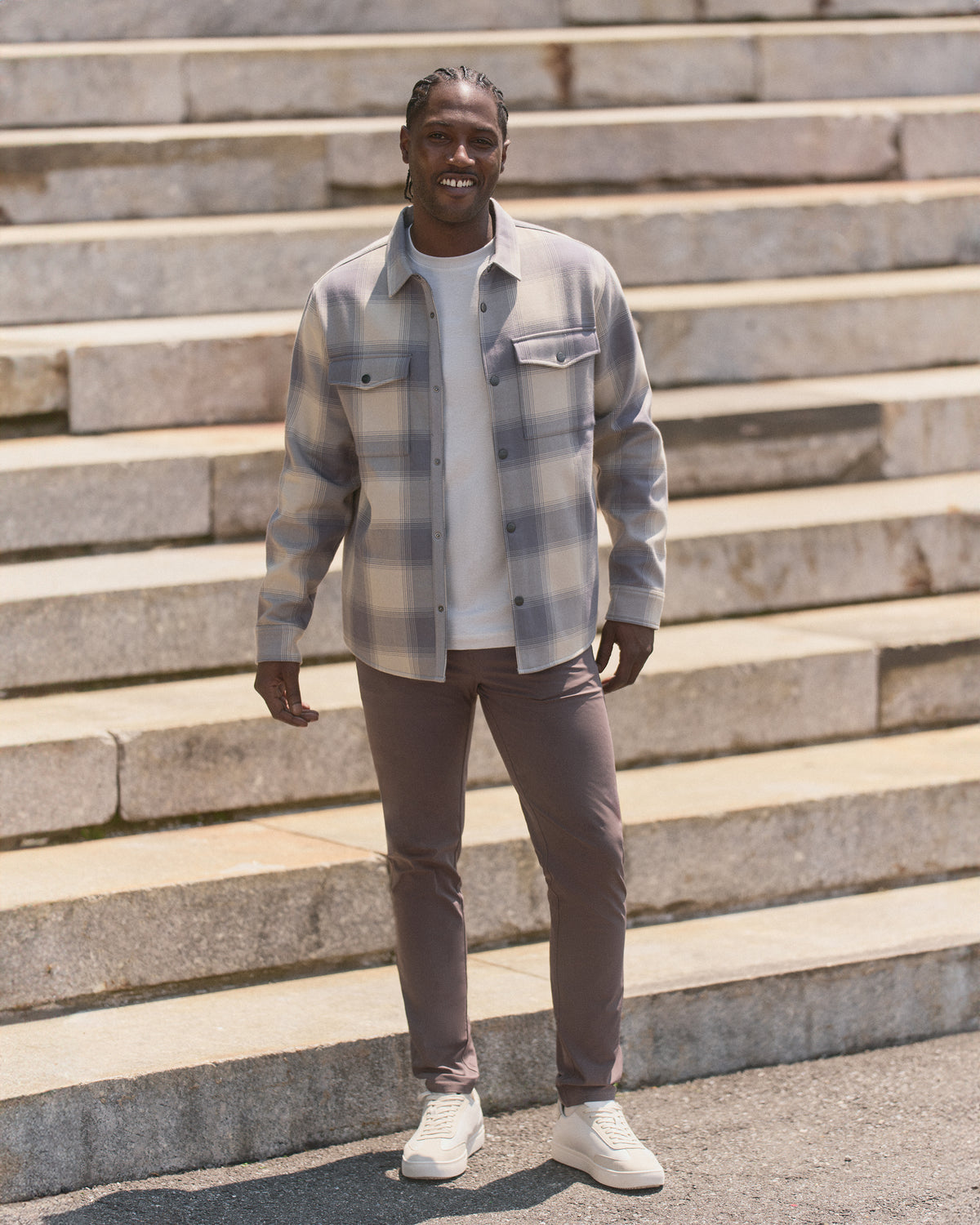 Range Shirt Jacket 2.0 Men's Mushroom Plaid Jacket | Vuori onsale - US 7762