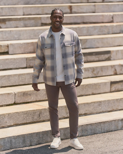 Range Shirt Jacket 2.0 Men's Mushroom Plaid Jacket | Vuori onsale - US 7762