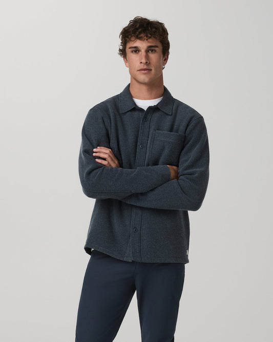 Beach Fleece Shirt Jacket Men's Ink Heather Jacket | Vuori onsale - US 3976