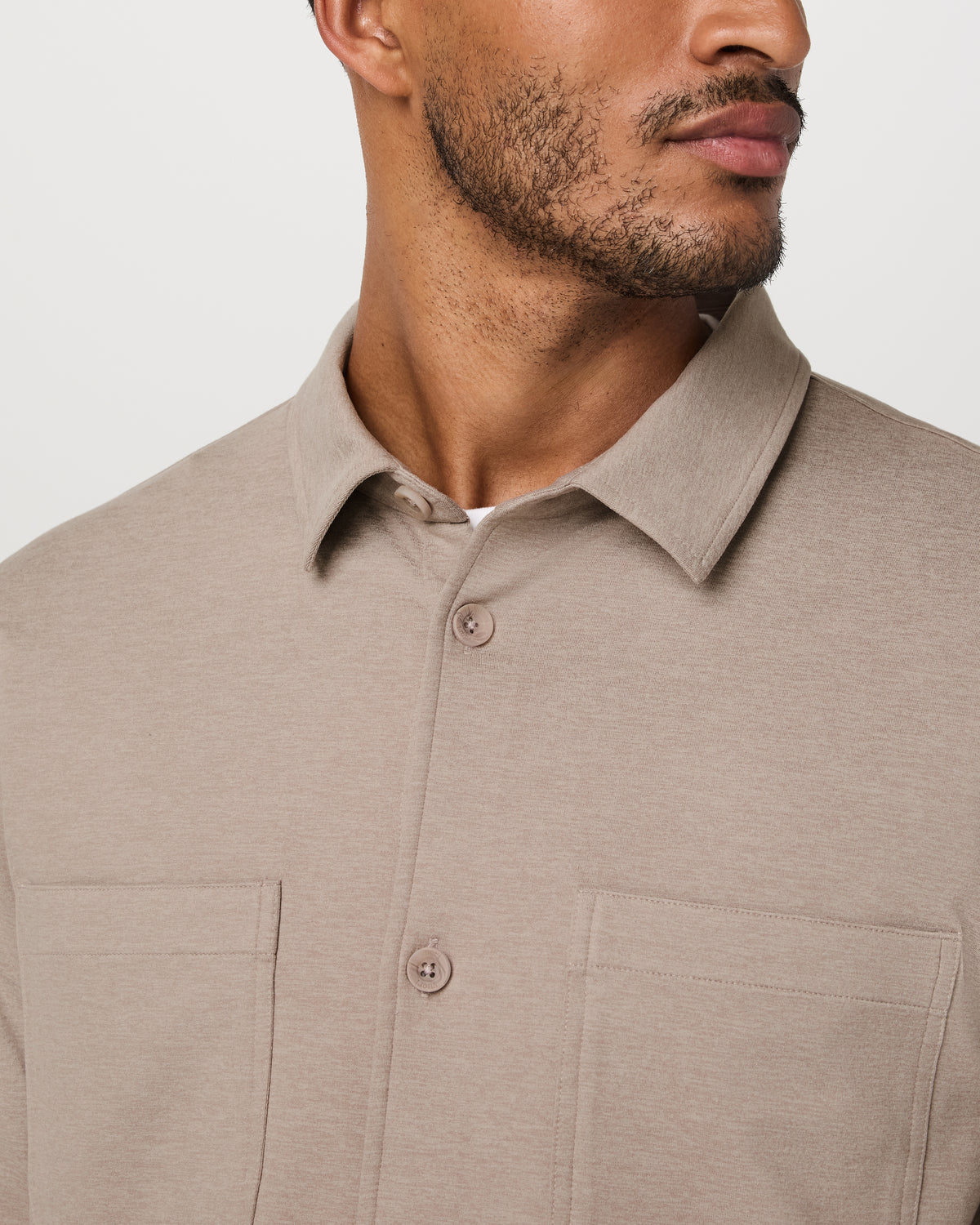 Coronado Shirt Jacket Men's Pumice Heather Shirt Jacket | Vuori for sale - US 8171