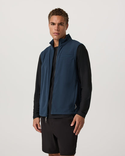 Aspen Vest Men's Ocean Blue Zip-Up Fleece Vest | Vuori discount - US 3983