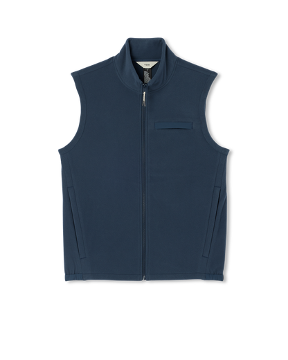 Aspen Vest Men's Ocean Blue Zip-Up Fleece Vest | Vuori discount - US 3983