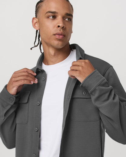 Waffle Shirt Jacket Men's Versatile Dark Pewter Jacket | Vuori outlet - US 2754