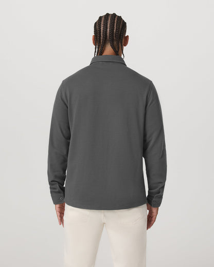 Waffle Shirt Jacket Men's Versatile Dark Pewter Jacket | Vuori outlet - US 2754