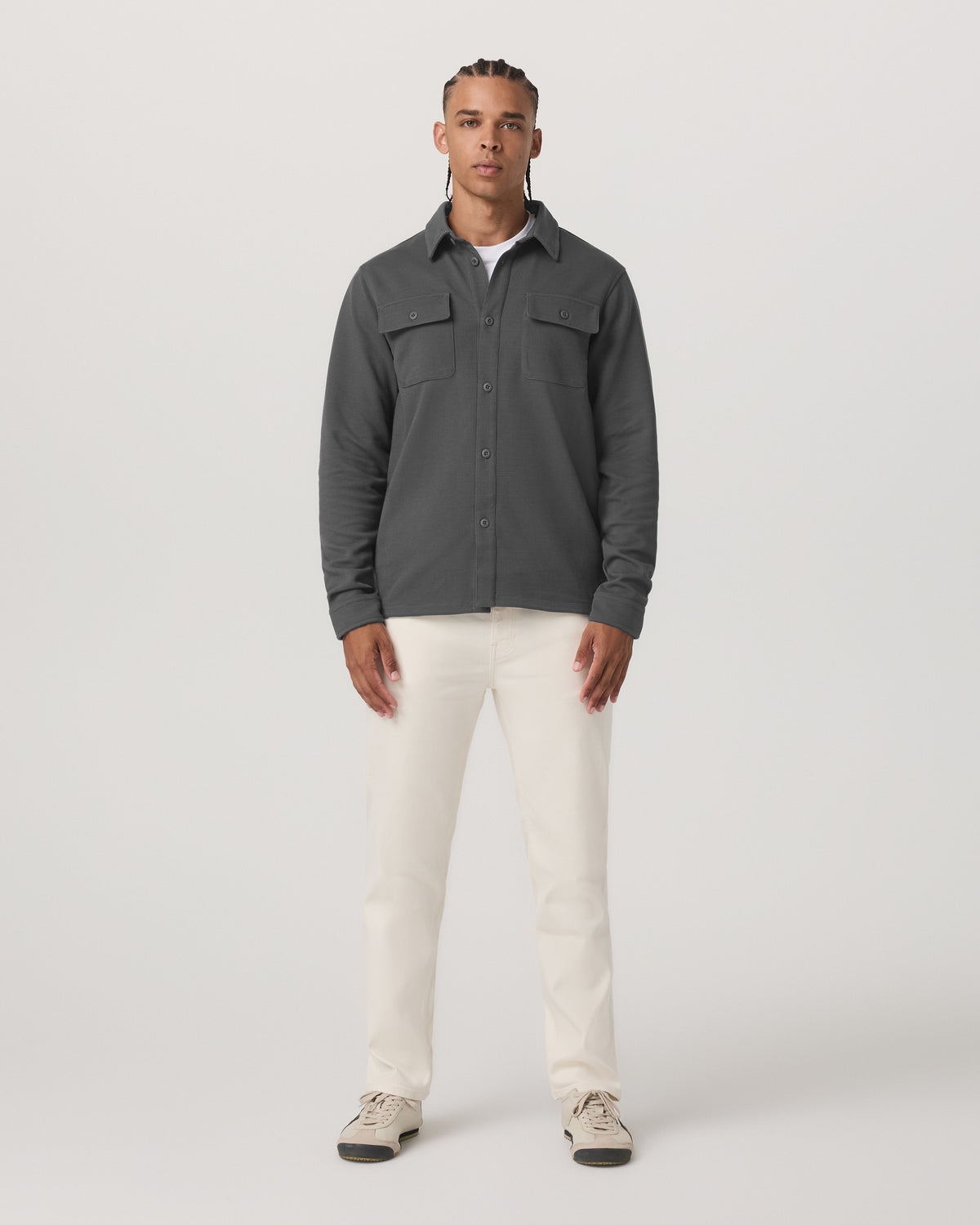 Waffle Shirt Jacket Men's Versatile Dark Pewter Jacket | Vuori outlet - US 2754