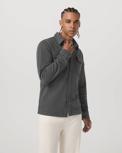 Waffle Shirt Jacket Men's Versatile Dark Pewter Jacket | Vuori outlet - US 2754