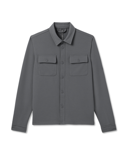 Waffle Shirt Jacket Men's Versatile Dark Pewter Jacket | Vuori outlet - US 2754