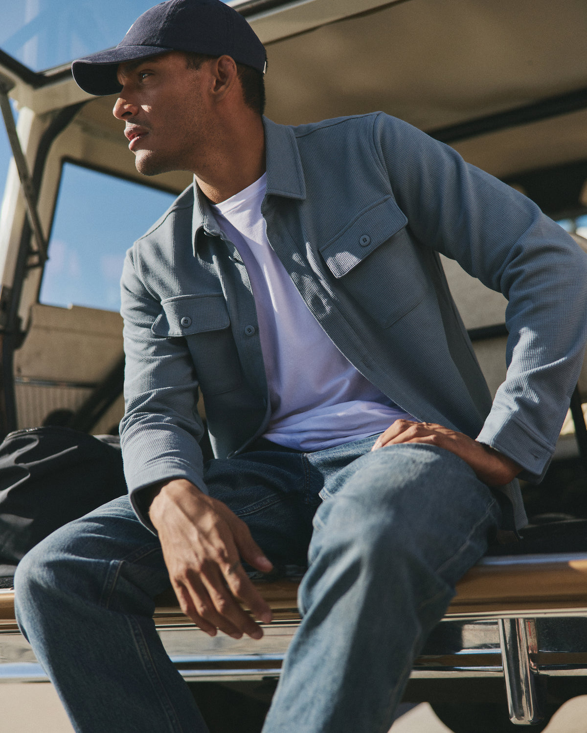 Waffle Shirt Jacket Versatile Men's Abyss Shirt Jacket | Vuori for sale - US 1393