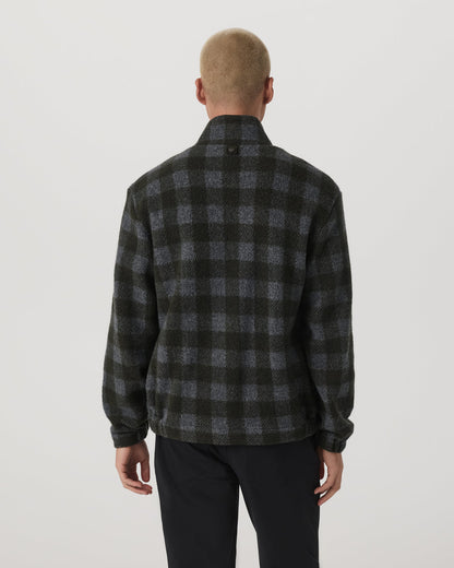 Ridge Fleece Jacket Men's Olive Plaid Zip-Up | Vuori discount - US 4199