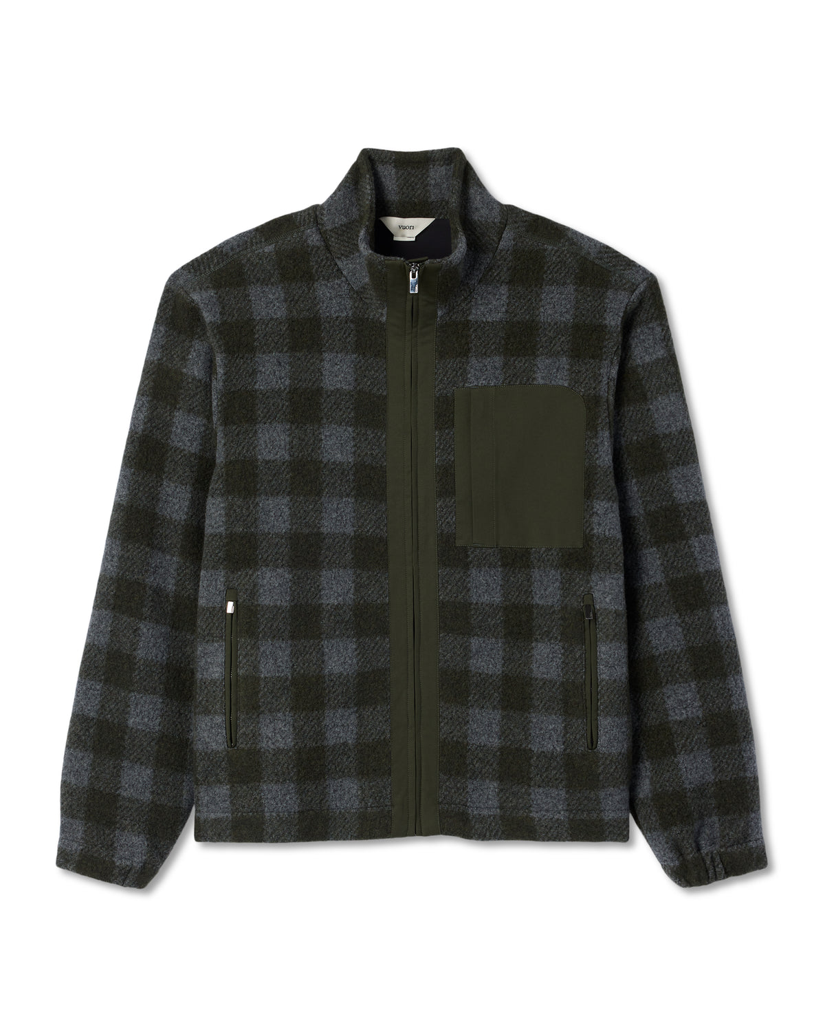 Ridge Fleece Jacket Men's Olive Plaid Zip-Up | Vuori discount - US 4199