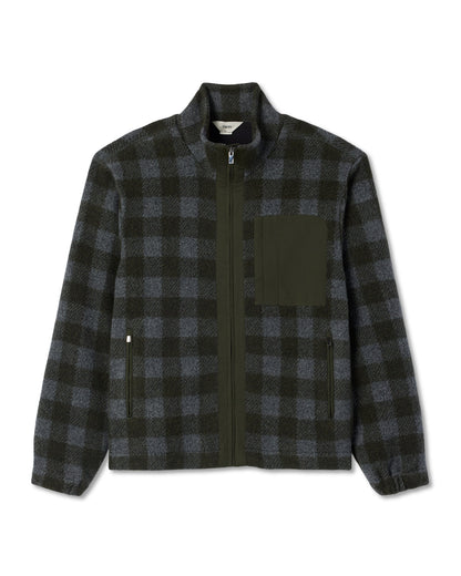 Ridge Fleece Jacket Men's Olive Plaid Zip-Up | Vuori discount - US 4199
