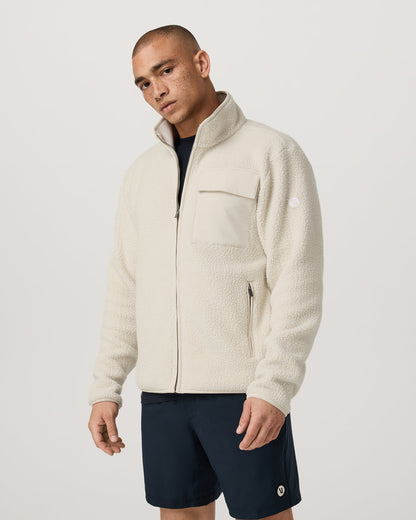 Alpine Fleece Full Zip Men's Bone Mock Neck Jacket | Vuori outlet - US 5799