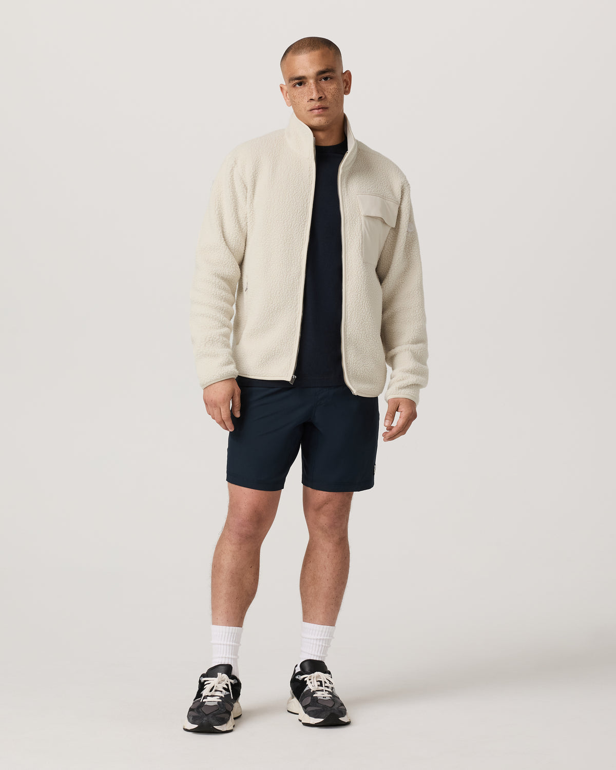 Alpine Fleece Full Zip Men's Bone Mock Neck Jacket | Vuori outlet - US 5799
