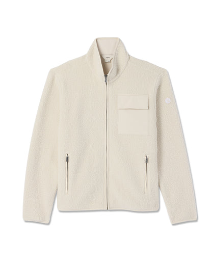 Alpine Fleece Full Zip Men's Bone Mock Neck Jacket | Vuori outlet - US 5799