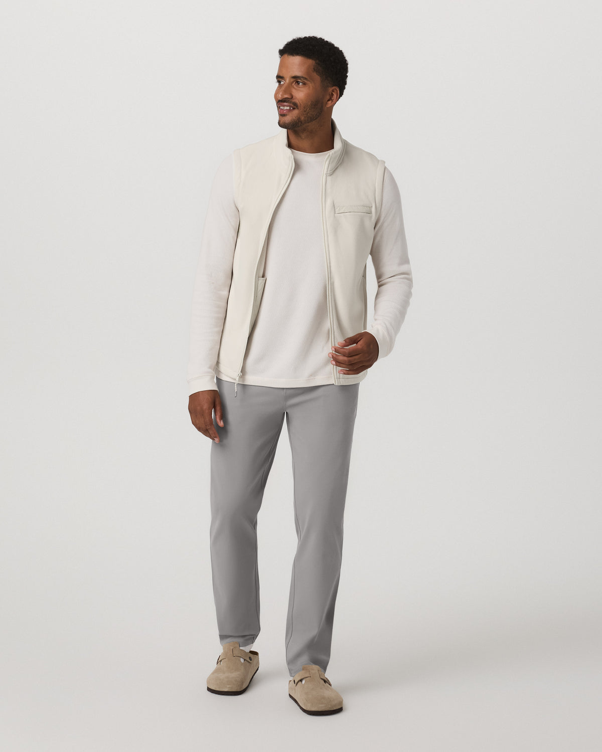 Aspen Vest Men's Mushroom Zip-Up Fleece Vest | Vuori shop - US 6942