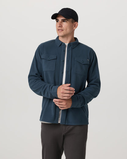Aspen Shirt Jacket Men's Ocean Blue Fleece Shirt Jacket | Vuori online - US 7467