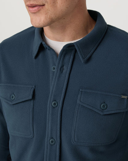 Aspen Shirt Jacket Men's Ocean Blue Fleece Shirt Jacket | Vuori online - US 7467