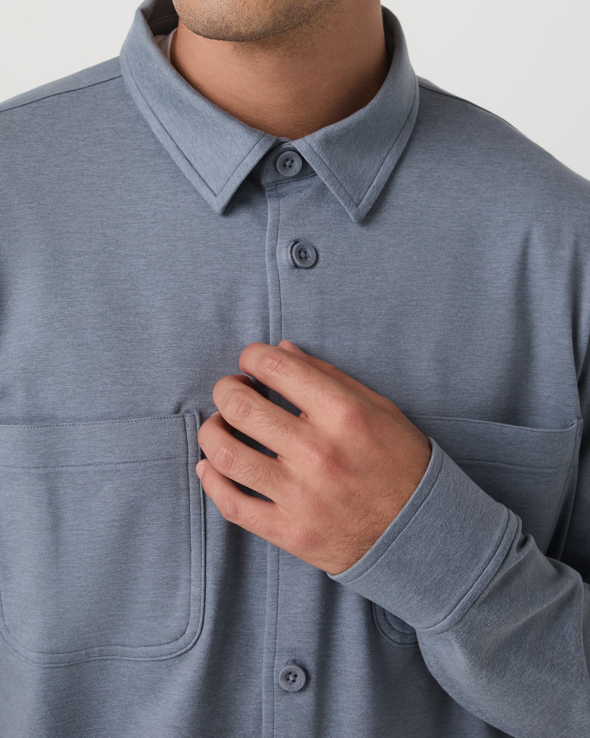 Coronado Shirt Jacket Men's Slate Blue Heather Jacket | Vuori onsale - US 8986