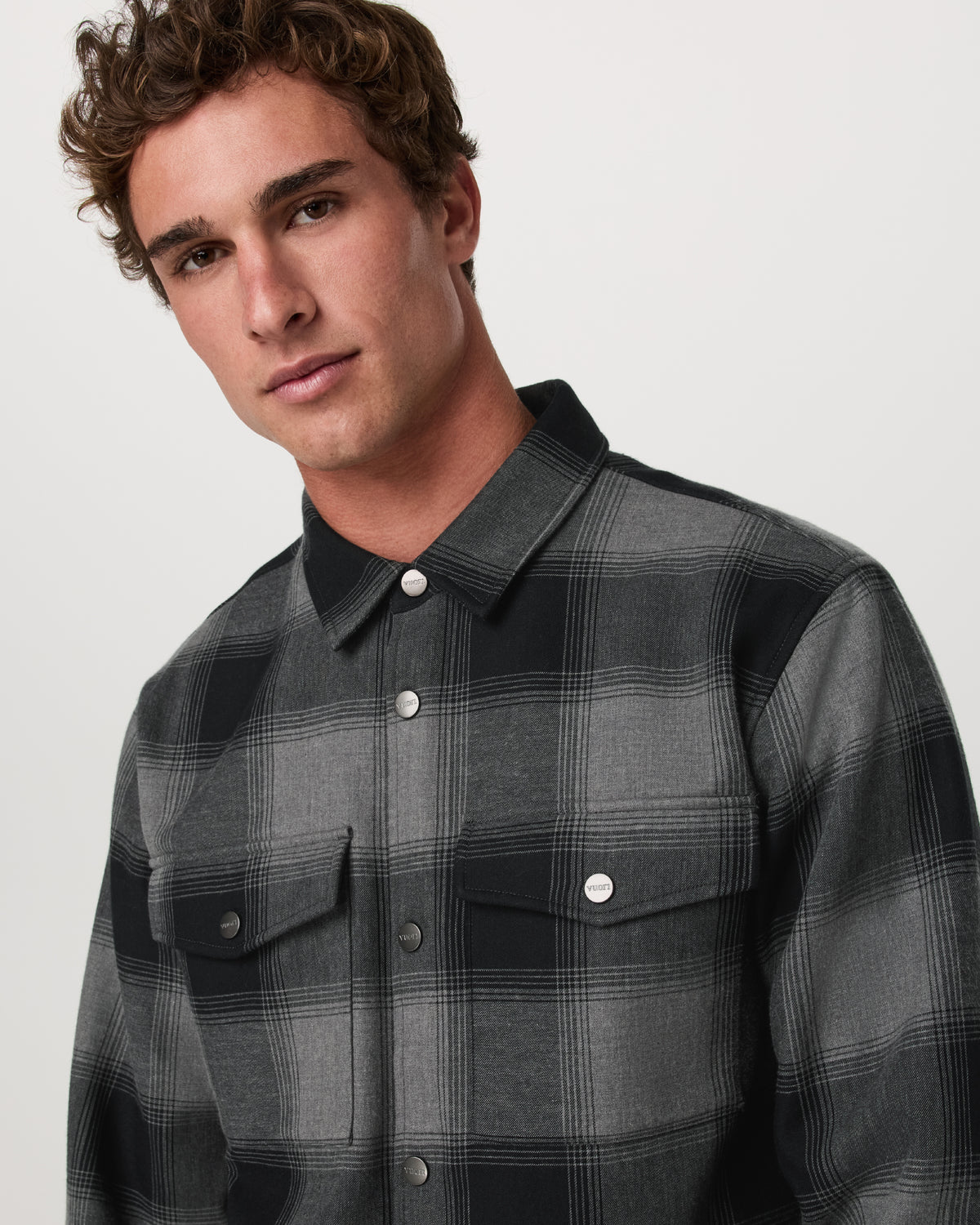 Range Shirt Jacket 2.0 Men's Dark Pewter Plaid Jacket | Vuori online - US 7947