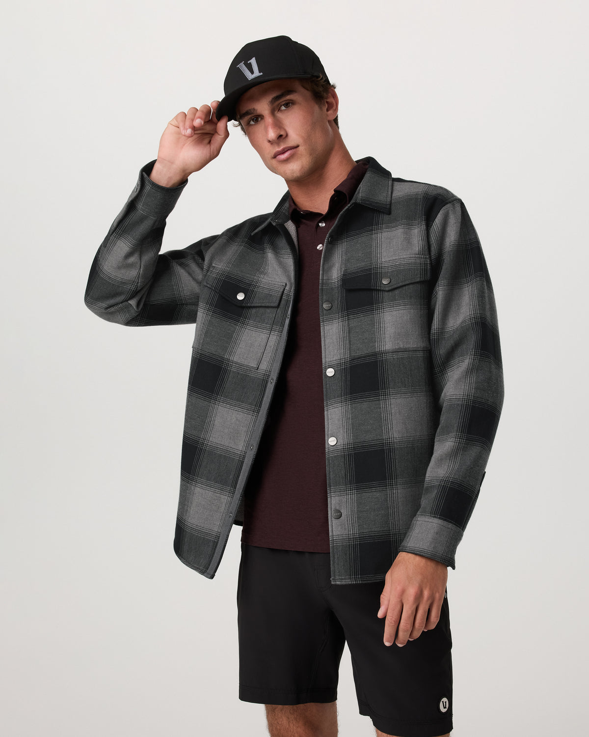Range Shirt Jacket 2.0 Men's Dark Pewter Plaid Jacket | Vuori online - US 7947