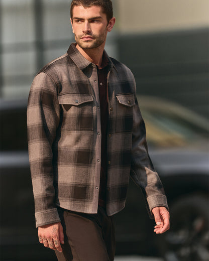 Range Shirt Jacket 2.0 Men's Dark Pewter Plaid Jacket | Vuori online - US 7947