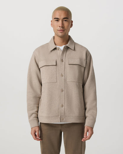 Seaside Shirt Jacket Men's Acorn Heather Fleece Jacket | Vuori shop - US 8590