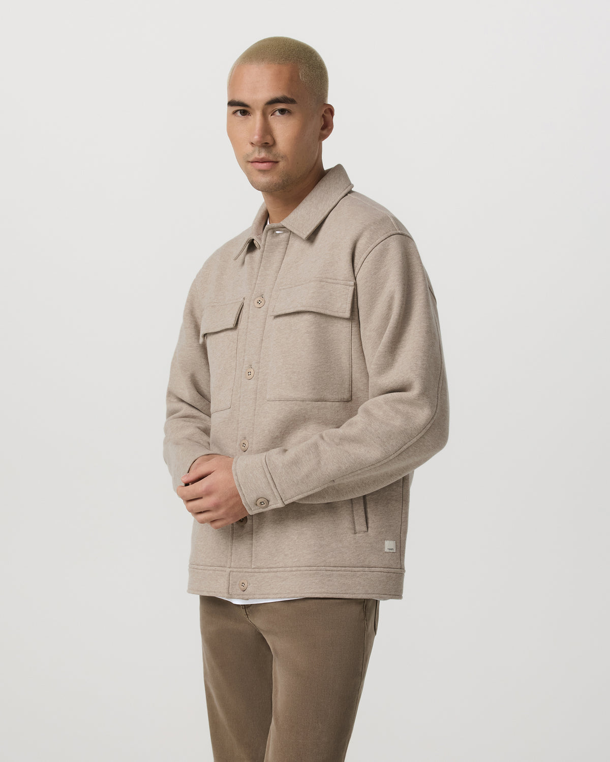 Seaside Shirt Jacket Men's Acorn Heather Fleece Jacket | Vuori shop - US 8590