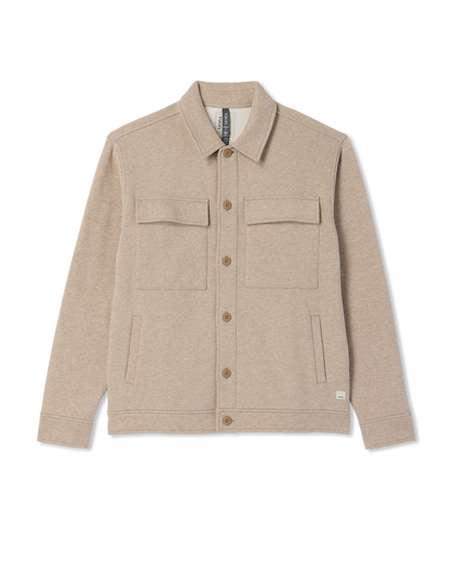 Seaside Shirt Jacket Men's Acorn Heather Fleece Jacket | Vuori shop - US 8590