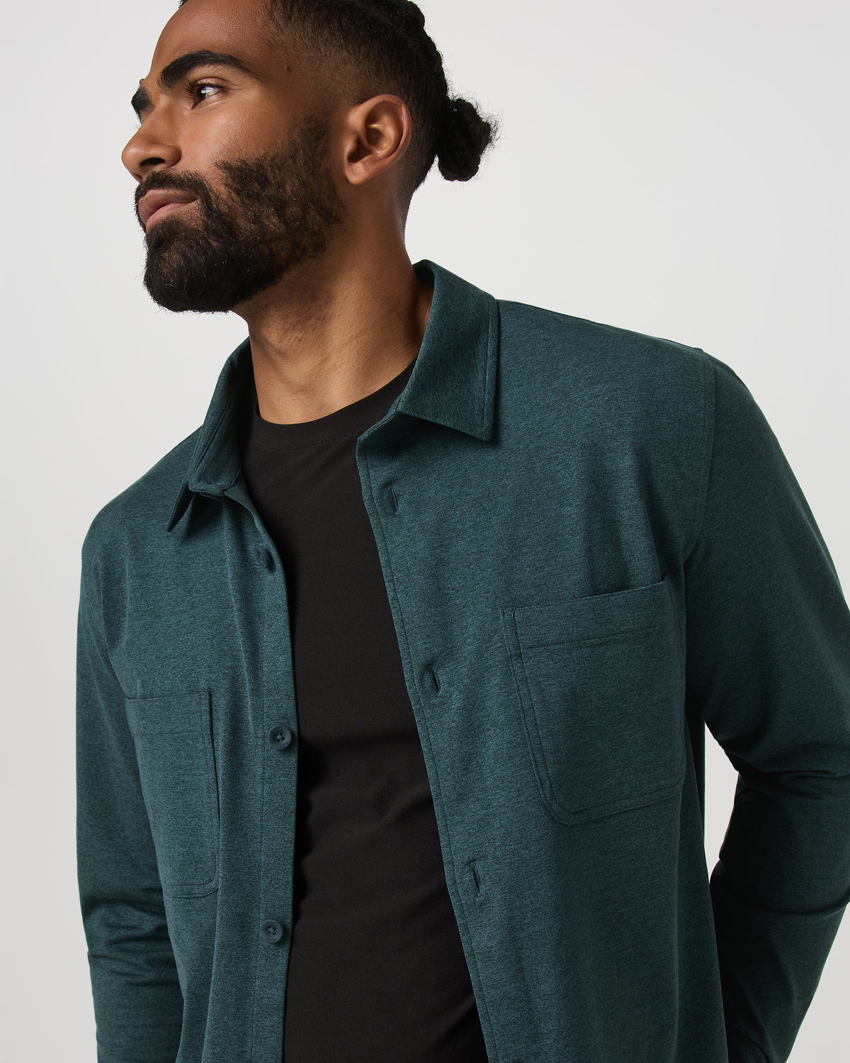 Coronado Shirt Jacket Men's Deep Sea Heather Jacket | Vuori sale - US 7382