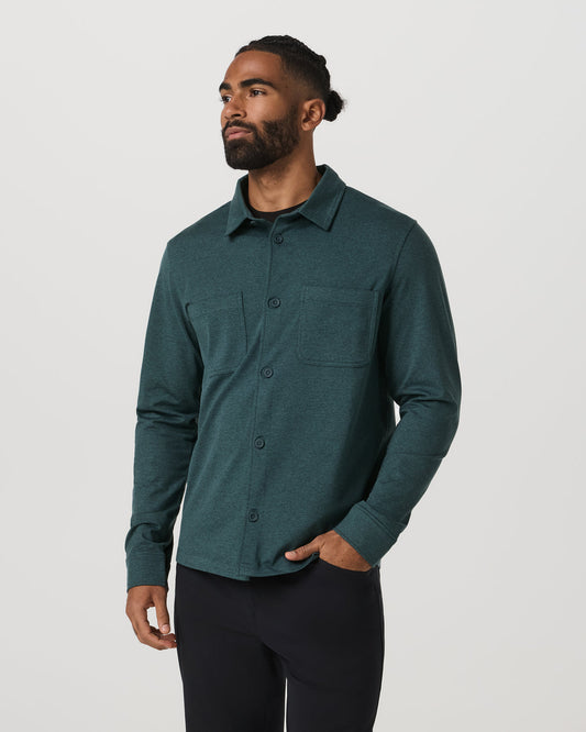 Coronado Shirt Jacket Men's Deep Sea Heather Jacket | Vuori sale - US 7382