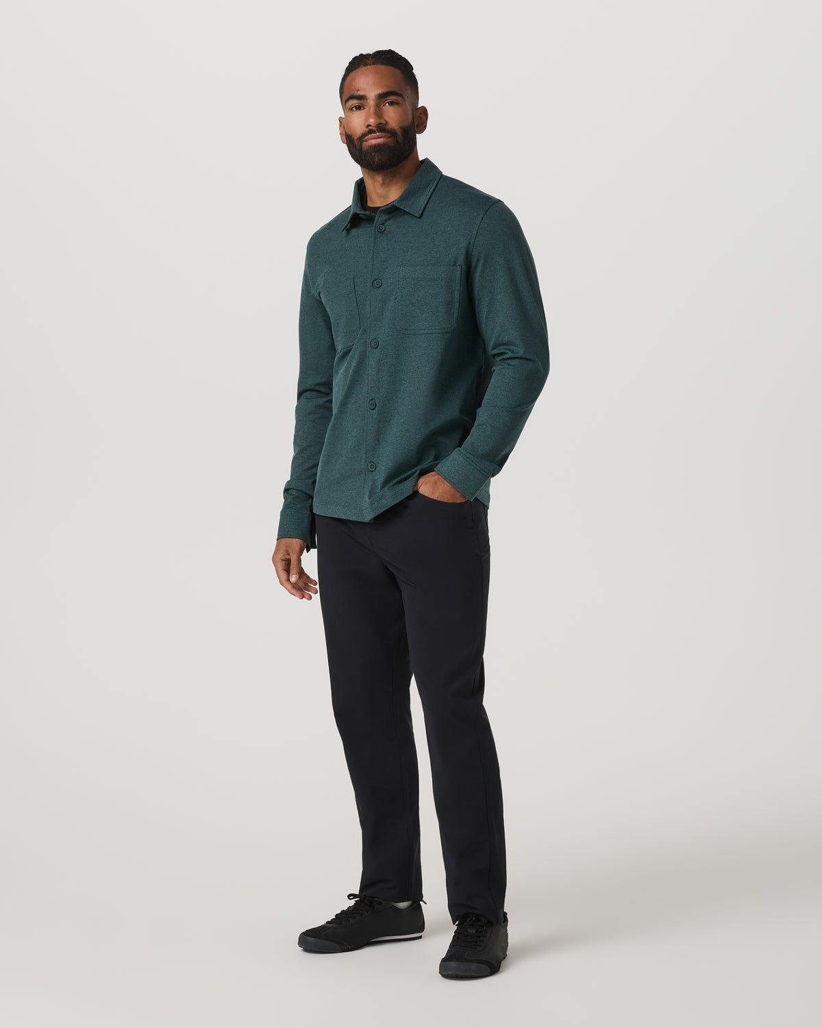 Coronado Shirt Jacket Men's Deep Sea Heather Jacket | Vuori sale - US 7382