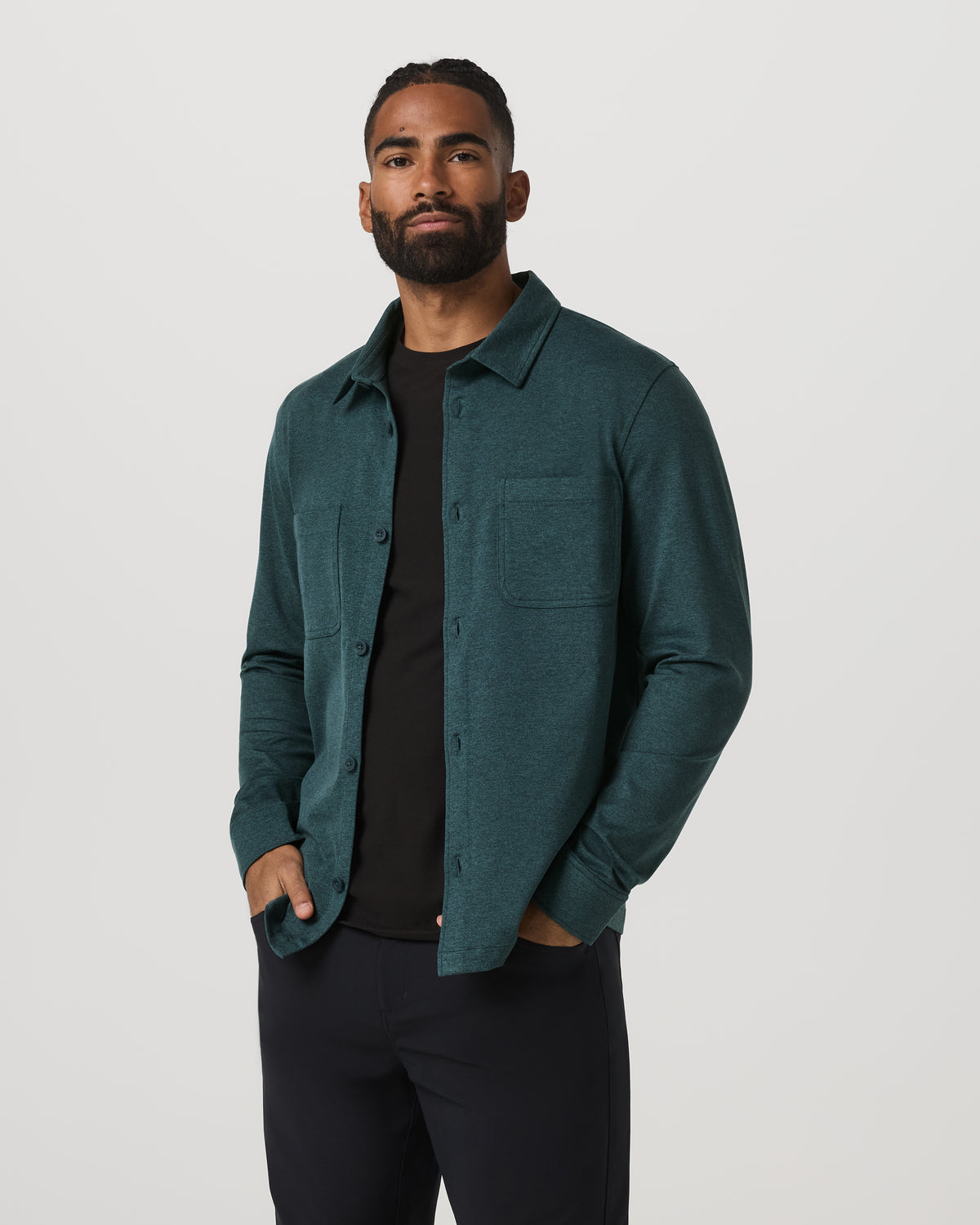 Coronado Shirt Jacket Men's Deep Sea Heather Jacket | Vuori sale - US 7382
