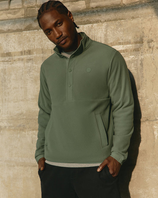 Aspen 1/2 Snap Men's Fleece Mock-Neck Pullover: Marsh | Vuori onsale - US 6666