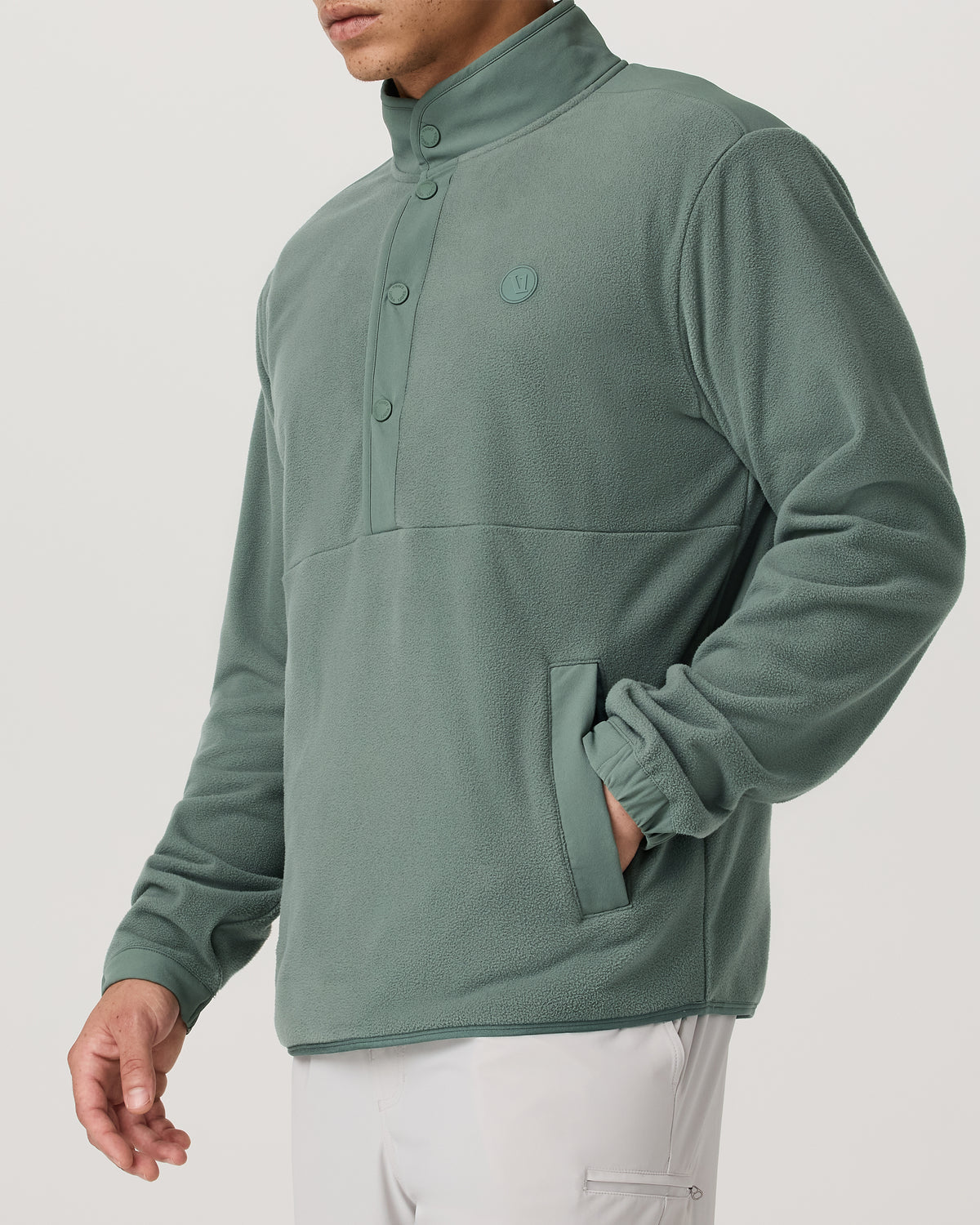 Aspen 1/2 Snap Men's Fleece Mock-Neck Pullover: Marsh | Vuori onsale - US 6666