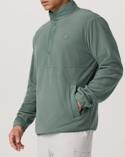 Aspen 1/2 Snap Men's Fleece Mock-Neck Pullover: Marsh | Vuori onsale - US 6666